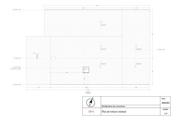 Plan de masse maison à Miniac-sous-Bécherel pour déclaration préalable de travaux