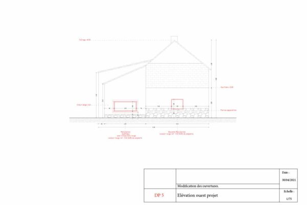 Plans techniques et dossier de déclaration préalable de travaux pour maison en Bretagne
